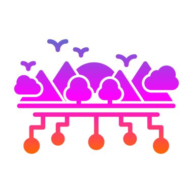 Bir ağaç simgesinin vektör illüstrasyonu