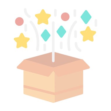 Sihirli kutu simgesi, vektör illüstrasyonu basit tasarım