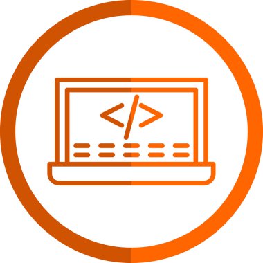 Web geliştirme simgesi. Ekranda kod, vektör illüstrasyonu