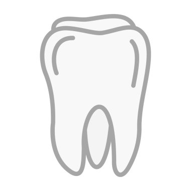 diş ve diş bakımı ikonu, diş işareti, vektör grafikleri, beyaz arkaplanda doğrusal desen, 10 birim.