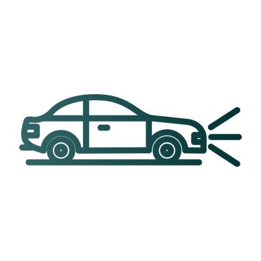 Araba kazası ikonu vektörü. Araba kazası işareti ve beyaz üzerine izole edilmiş sembol