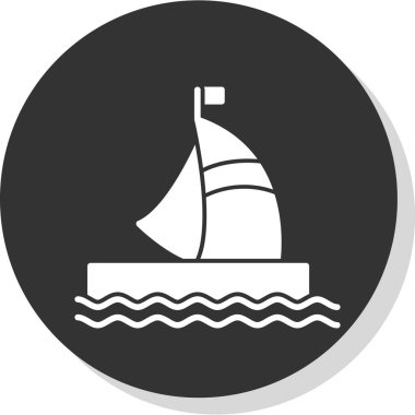 Yelkenli ikonu. özet çizim vektörü 