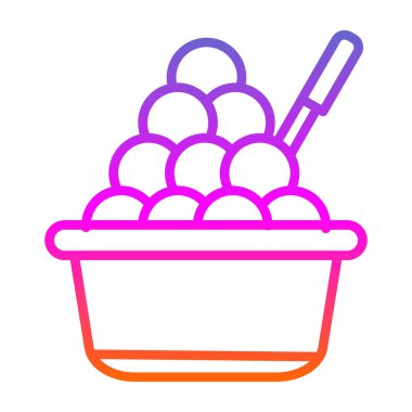 Köfteli kase, vektör çizimi 