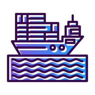 Kargo gemisi kutsal kişilerin resmi, vektör çizim