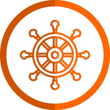 Direksiyon ikonu. Web için basit bir tekerlek vektör simgesi çizimi                    