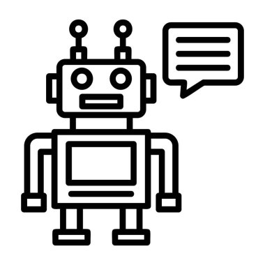 Robot simgesi. Web için robot vektör simgelerinin özet çizimi