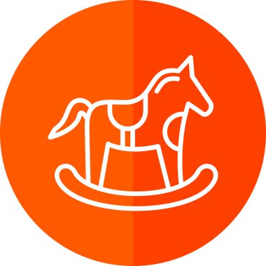 Sallanan at oyuncağı simgesi, vektör illüstrasyonu