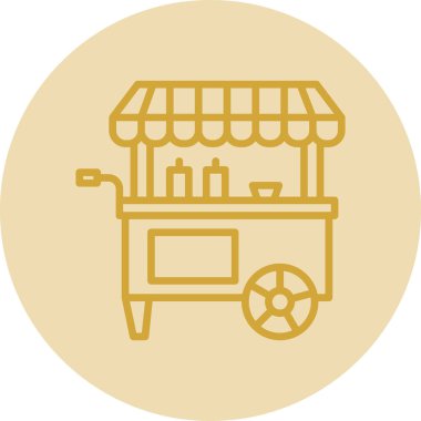 Basit yemek arabası simgesi, vektör illüstrasyonu