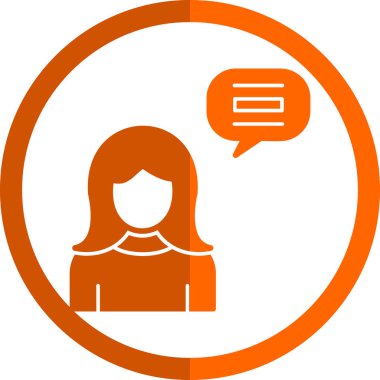 Kabarcık simgesi olan kadın avatar, vektör tasarımı