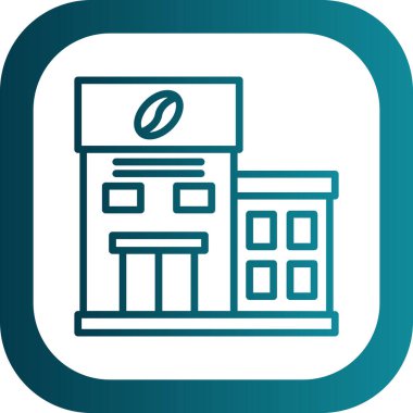 Kafe binası simgesi, vektör illüstrasyon tasarımı