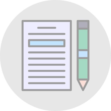 Kağıt ve kalem. Web simgesi basit illüstrasyon