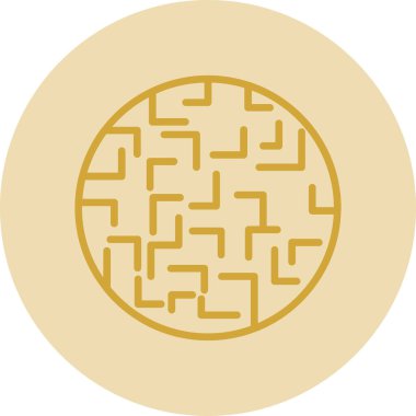 Labirent düz simgesi, vektör illüstrasyonu