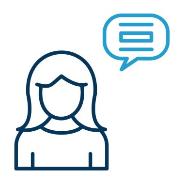 Sohbet simgesi üzerinde izole beyaz arka plan web ve mobil uygulaması tasarımı, sohbet logo kavramı için vektör