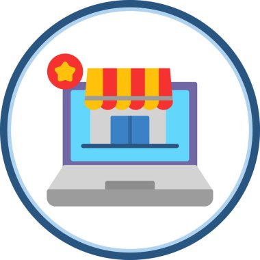 online shop vektör simgesi modern basit vektör illüstrasyonu