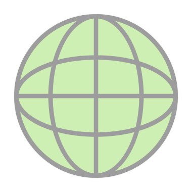 Dünya vektör simgesi. Çizim biçimi düz ikonik tasarım, ağ ve gri.