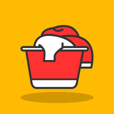 Basit düz çamaşır sepeti çizimi 