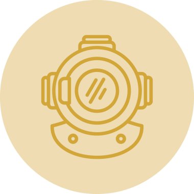 Dalış Miğferi simgesi vektör illüstrasyonu