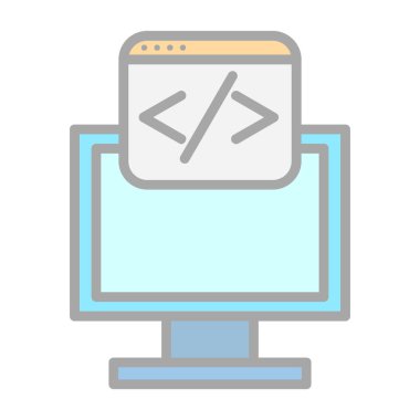Web geliştirme renk simgesi, vektör illüstrasyonu