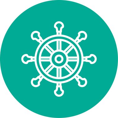 Direksiyon ikonu. Web için basit bir tekerlek vektör simgesi çizimi                    