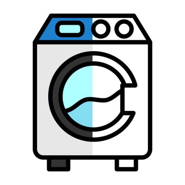 Çamaşır makinesi. Basit tasarım çizimi