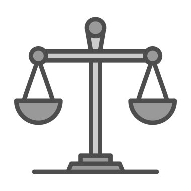 adalet ölçeği simgesi, vektör illüstrasyonu