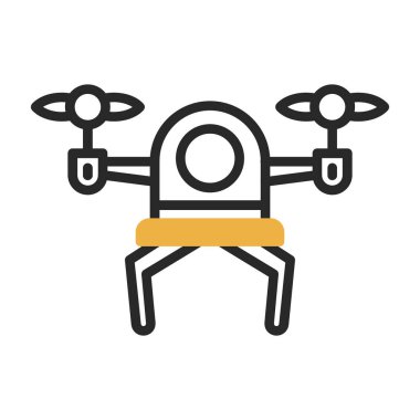 Drone simgesi, vektör illüstrasyonu basit tasarım