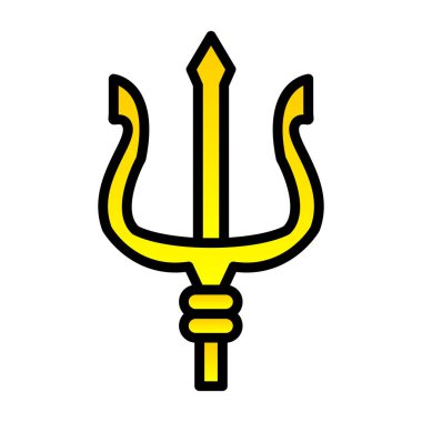 Mızrak vektörü ince renk çizgisi simgesi