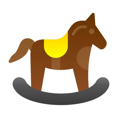 Sallanan at oyuncağı simgesi, vektör illüstrasyonu