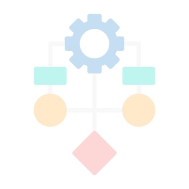 Algoritma ağ simgesi, vektör illüstrasyonu 