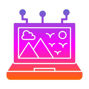 Bir bilgisayar simgesinin vektör illüstrasyonu