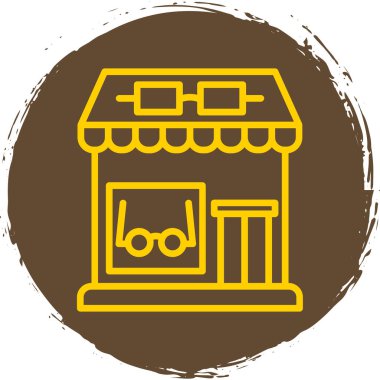 Optik dükkan simgesi, basit vektör illüstrasyon tasarımı