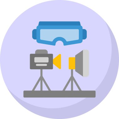 Sinema kamera ikonu vektör illüstrasyonu