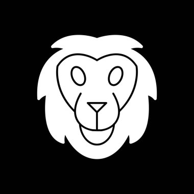 Aslan başı simgesi, vektör illüstrasyonu basit tasarım