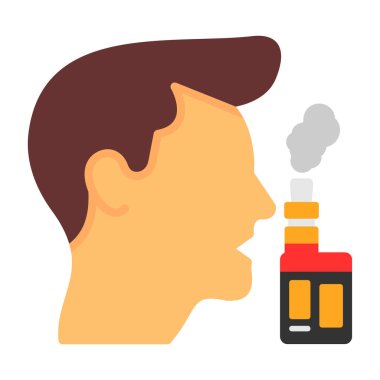 dumanı tüten adam vektör simgesi