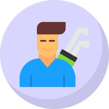 Golfçü web simgesi, vektör illüstrasyonu 