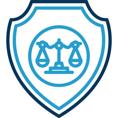 Bir kalkan simgesinin vektör illüstrasyonu