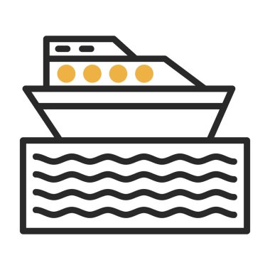 tekne ikonu vektör illüstrasyonu 