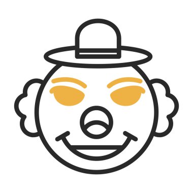 palyaço vektörü ince çizgi simgesi