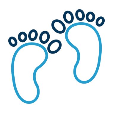Ayak izi simgesi, vektör illüstrasyonu basit tasarım