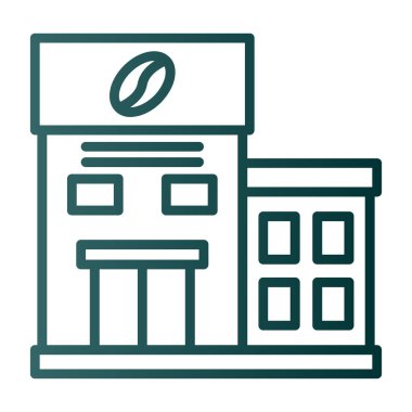 Kafe binası simgesi, vektör illüstrasyon tasarımı