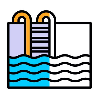 Havuzu web simgesi, vektör çizim 