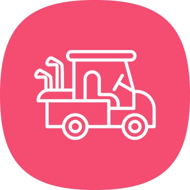 Golf Arabası simgesinin vektör illüstrasyonu