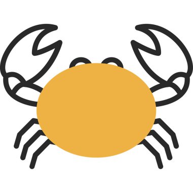 Yengeç simgesi vektör illüstrasyonu 