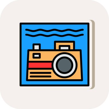 Su altı kamerası. Web simgesi basit illüstrasyon