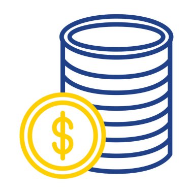 Bozuk para simgesi vektör illüstrasyonlu dolar işareti