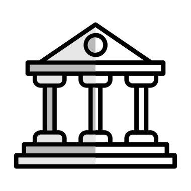 Banka binası. Web simgesi basit illüstrasyon