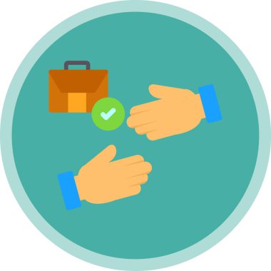 Onaylanmış düz vektör simgesi