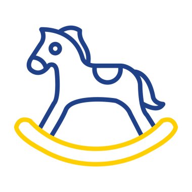 Sallanan at oyuncağı simgesi, vektör illüstrasyonu