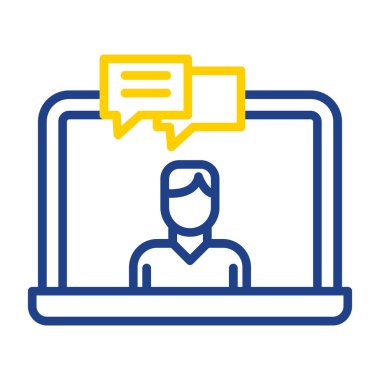 İleti ikonu vektör illüstrasyon tasarımı içeren dizüstü bilgisayar