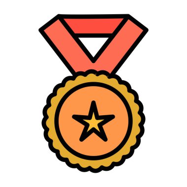 Yıldızlı madalya. Web simgesi basit illüstrasyon